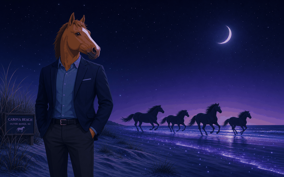 Wild horses on Carova Beach