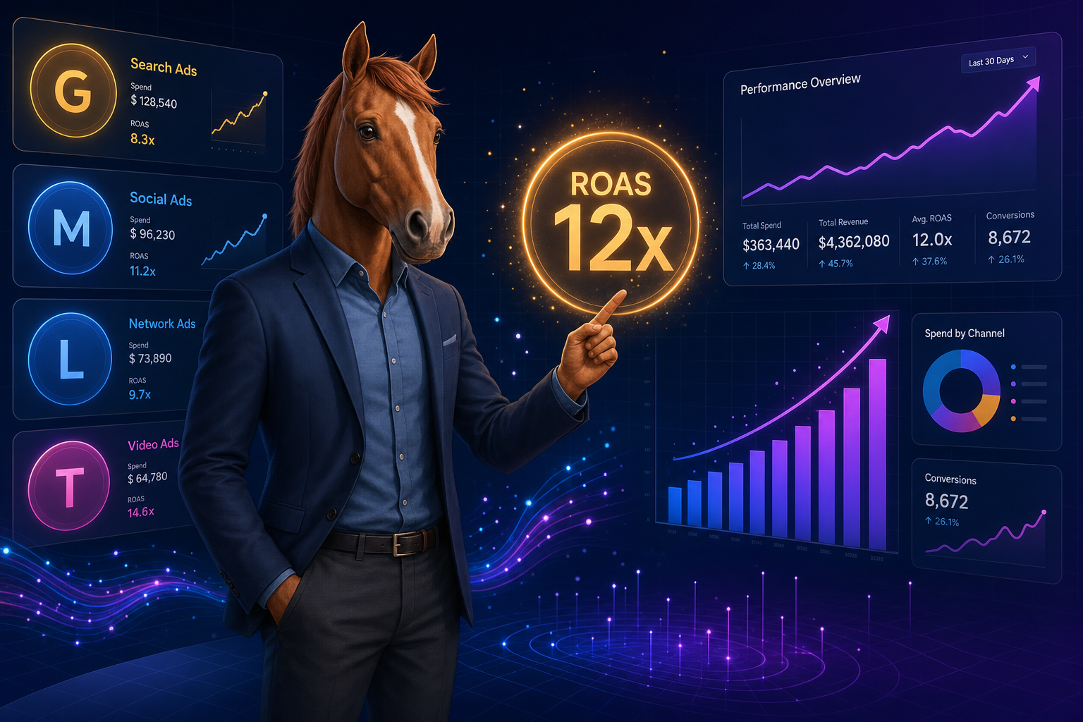 Paid advertising illustration